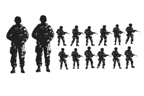 Army Holding a Gun Weapon: Vector Art for Designers
