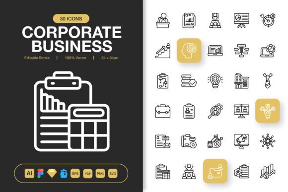 Corporate Business Icons: A Versatile Asset for Professional Visual Communication
