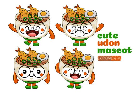 Cute Udon Mascot Vector Pack 01: Versatile Illustrations