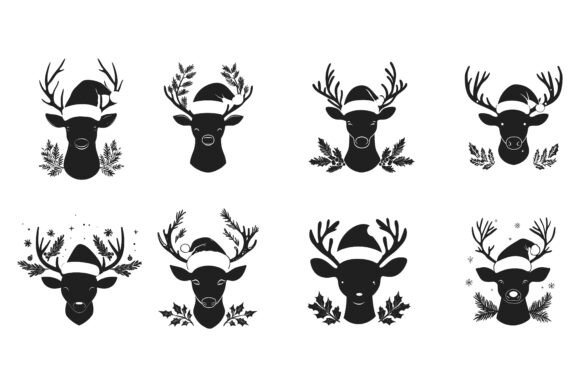 Deer Head Illustrations: Majestic Horned Vector Art