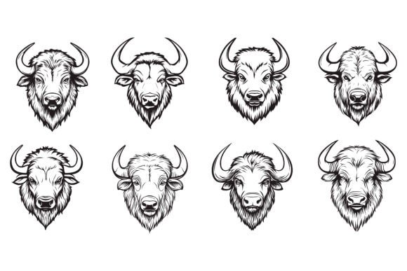 Head Bull Logo Icon Designs: Bold Vector Illustrations