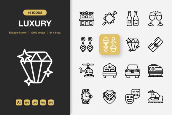 Luxury Outline Icons: Minimalist Design for Any Project