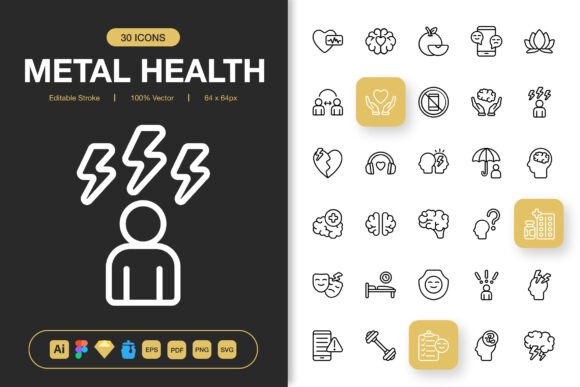 Mental Health Icons Pack: Visual Language for Modern Well-Being Projects