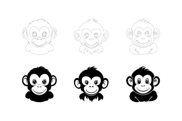 Monkey Head Icon: A Playful Yet Professional Vector Asset for Modern Design