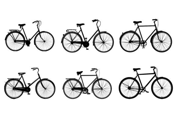 Set of Bicycle Vector Silhouettes: A Designer's Practical Resource