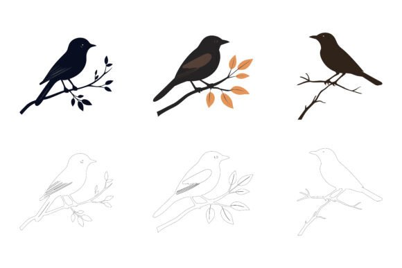 Set of Bird Silhouette: A Versatile Foundation for Contemporary Visual Design