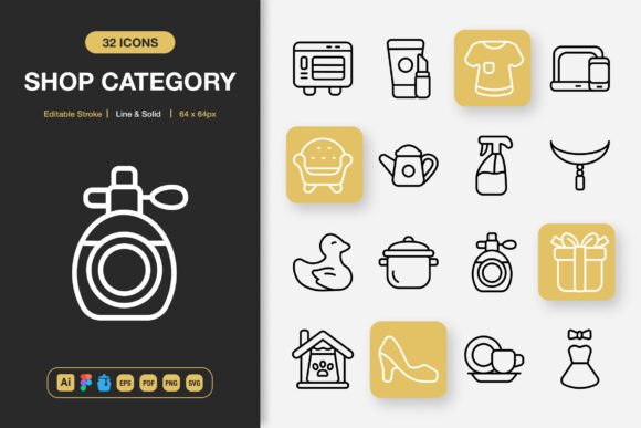 Shop Category Icons for Modern Visual Projects